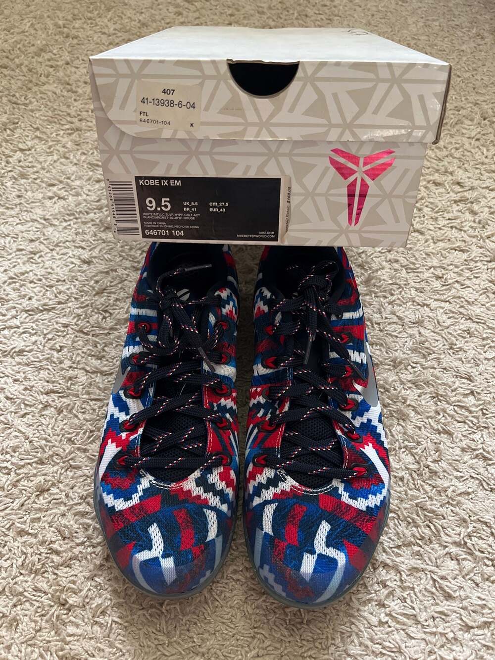 Nike Kobe 9 EM Low Independence Day Size 9.5 US Men's